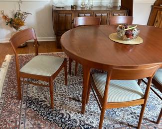 1960's teak dining table with chairs.