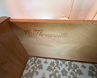 1970s Mid Century Burl Wood Thomasville chest of drawers with mirror