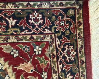Reverse of hand knotted wood runner