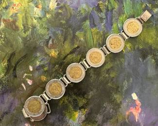 Sterling silver coin bracelet