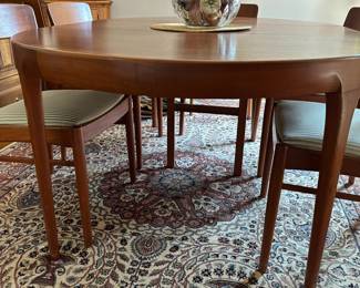 1960's teak dining table with chairs.