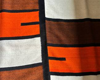 Closeup of midcentury rug.