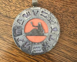 Equador sterling silver astrological pendant