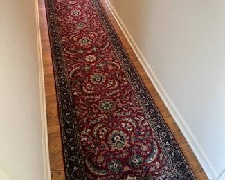 Hand knotted wood runner