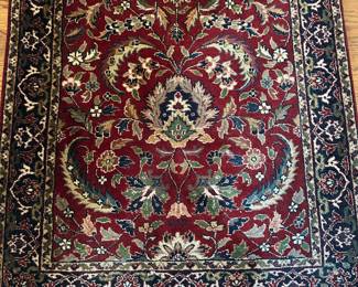 Hand knotted wood runner