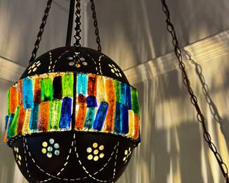 Early MCM Moroccan swag light $65