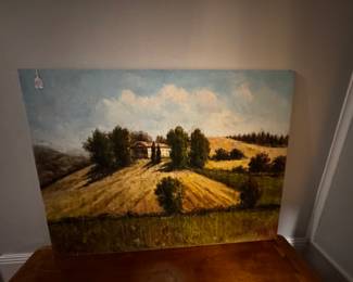Tuscan large landscape oil signed $65
