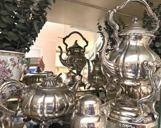 Antique tea pots.