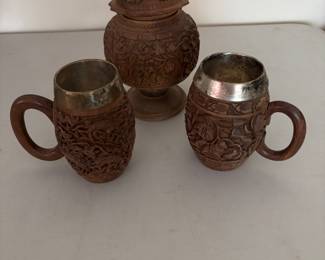 Group of Black Forrest German carved Stiens