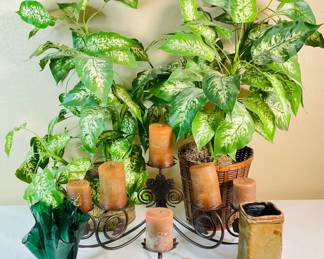 Faux Greenery & Candles