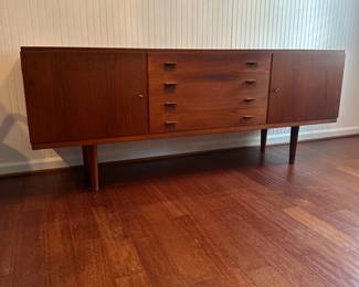 C2 - $1750. MCM Ry Mobler Credenza. Made in Denmark. Measures 78.5" Wide x 19.5" Deep x 31" Tall