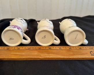 C28 - $40. Set of three Cat Egg cups from Portugal. Measures 3.75" Tall.