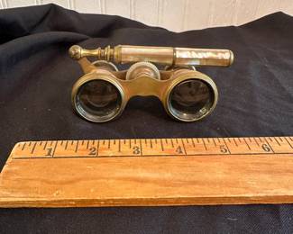 C34 - $95. Brass and Mother of Pearl Opera Glasses. No name. Excellent Condition.