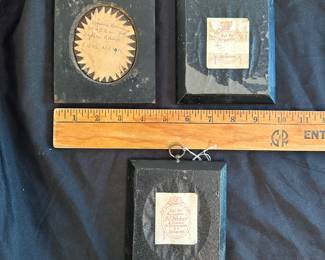 C22 - $225 for the trio. Emma Siboni artist (1877-1940) Original Miniature Paintings / Portraits on Celluloid. Each measures 4.5" Wide x 5.5" tall.