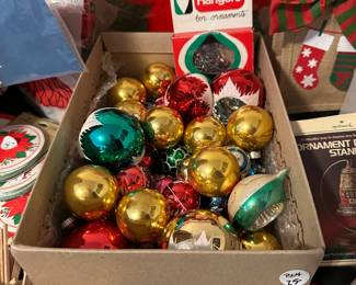 C57 - $25. Box of Vintage Glass Christmas Ornaments.
