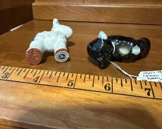 C55 - $20. Pair of 1960's Small Ceramic Danish Pottery Candle Holders. Measure 2.25" Tall.