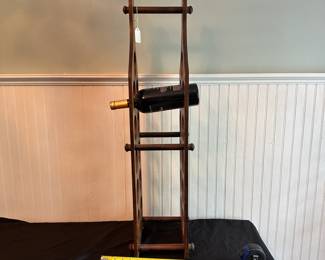 C5 - $25. Wooden Wine Rack. Measures 9" Wide x 10" Deep x 36" tall
