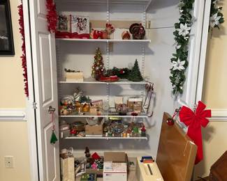 C62 - Overview of Holiday decor and sewing items, all individually priced.