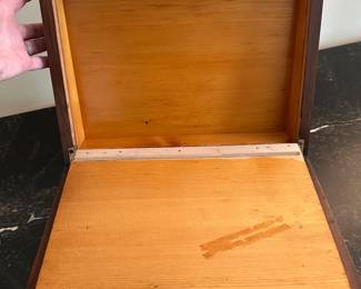 C82 - $50. Antique Letter Box / Writing Desk. Exterior is in very good condition. Inside has some loose pieces you could repair or use without!