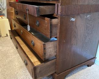 C12 - $500. Antique Danish Bureau Bookcase Desk. 125 Years old From Denmark Measures 46" Wide x 22" Deep x 88" Tall