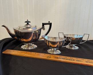 C30 - $40. Crafton EPNS 3pc Tea Set