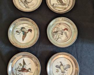 D14 - $120. Set of 6 Frank M Whiting Sterling Coasters