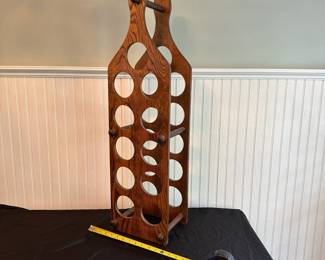 C5 - $25. Wooden Wine Rack. Measures 9" Wide x 10" Deep x 36" tall