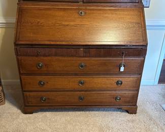 C12 - $500. Antique Danish Bureau Bookcase Desk. 125 Years old From Denmark Measures 46" Wide x 22" Deep x 88" Tall