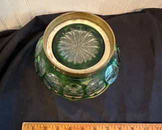 C32 - $60. Cut to Clear Oil Lamp Base. Measures 4.5" Wide x 6.5" Tall.