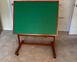 C86 - $45. Bits & Pieces Felted Puzzle Easel. Measures 36" wide x 27" deep x 33" tall.