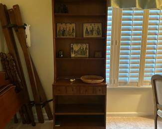 C44 - $150. Ethan Allen Book Case. Measures 30.5" Wide x 14" Deep x 78" Tall. Moves in 2 pieces.
