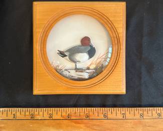 C35 - $150. Joseph Q. Whipple signed for Abercrombie & Fitch Co. (Sticker on Back) 3 dimensional Framed art. Measures 5" x 5" framed.