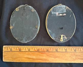 C21 - $150 for the Pair. Emma Siboni artist (1877-1940) Original Miniature Paintings / Portraits on Celluloid.