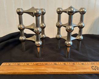 C36 - $95. Set of 6 Modular Nagel Candlesticks. Can be stacked or used individually.