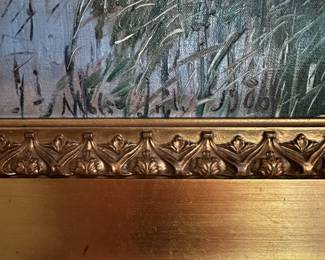 C13 - $750. Original Painting by Vilhelm P. Jensen. 1906. Beautiful Framing. Measures 32" wide x 27" tall.