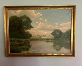C4 - $250. Kai Jeppe Drews Original Painting. Framed measures 44" Wide x 32" Tall.