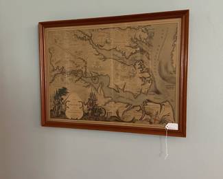 C7 - $40. Jamestown Williamsburg and Yorktown Historical events map from 1585-1781. Measures 26.25" Wide x 19.25" Tall.