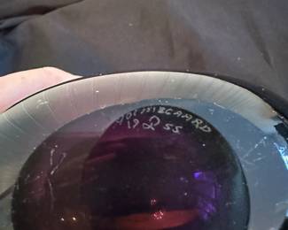 C24 - $75. Signed Holmegaard Purple Sommerso Vase Per Lutken Measures 4.75" Wide x 6" tall