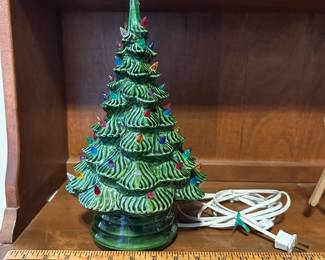 C61 - $40. Ceramic Table top Christmas Tree. Measures 12.5" tall.