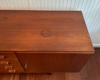 C2 - $1750. MCM Ry Mobler Credenza. Made in Denmark. Measures 78.5" Wide x 19.5" Deep x 31" Tall