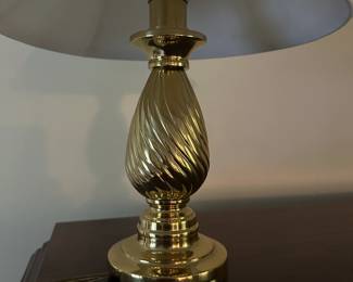 C38 - $20. Small Brass Table Lamp. Measures 16" Tall.