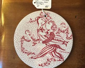 C41 - $12. Vintage Nymolle Bjorn Wiinblad Porcelain Plate/ Wall Plaque. Measures 6" Round.