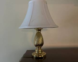 C38 - $20. Small Brass Table Lamp. Measures 16" Tall.