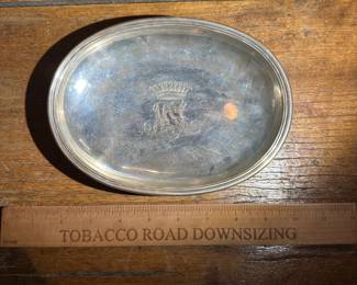D2 - $260. Sterling Silver Tray. Monogrammed "MSL". Measures 7.75" x 5.75".