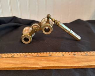 C34 - $95. Brass and Mother of Pearl Opera Glasses. No name. Excellent Condition.