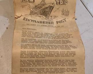 Ship itinerary from mid 1950s