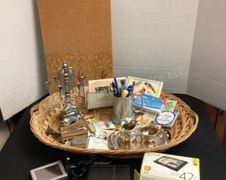 MCM bulletin board, Garmins, office supplies, magnets