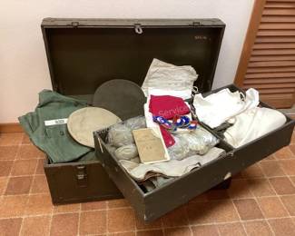 Military Footlocker & contents