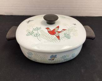 Vintage cast enamel casserole