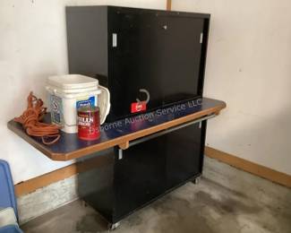 Rolling garage storage cabinet